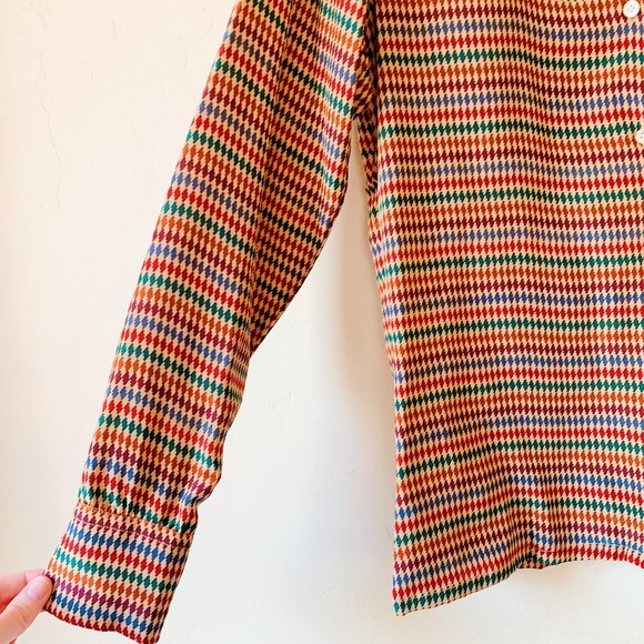 vintage gucci-esq patterned blouse, small - Picture 6 of 10